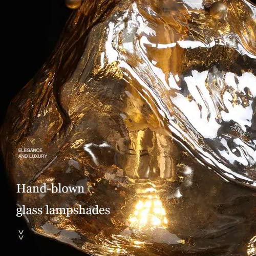 Mgjxtwg Post Modern Ice Cube Hanging Lamps Creative Amber Irregular Glass Pendant Lights Decor Dining Room Chandelier For Kitchen Fixtures Living Room Pendant Luminaire #TOP5