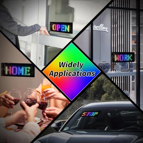 Image of Programmable Flexible Led Display, 7''X3'' Scrolling Led Car Sign, Ultra-Thin Flexible Bluetooth Led Screen, Custom Digital Led Display, Bluetooth App Remote Control Led Signs For Business Car Home