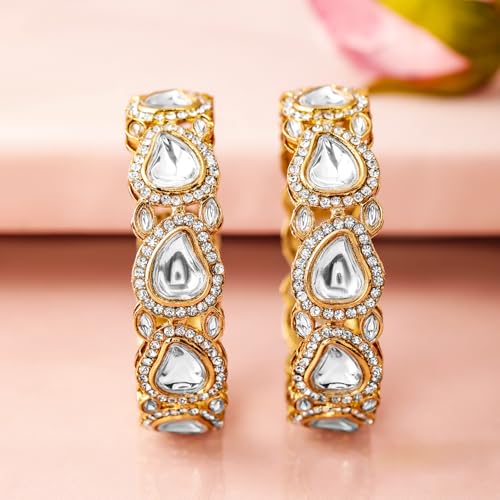Image of Rubans Bangles Set of 2 Cubic Zirconia Ethnic Stylish Jewellery Gift for Women & Girls