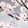 Feitery Cherry Blossom Dangle Charm Herz Anhänger Armband zum Muttertag #3