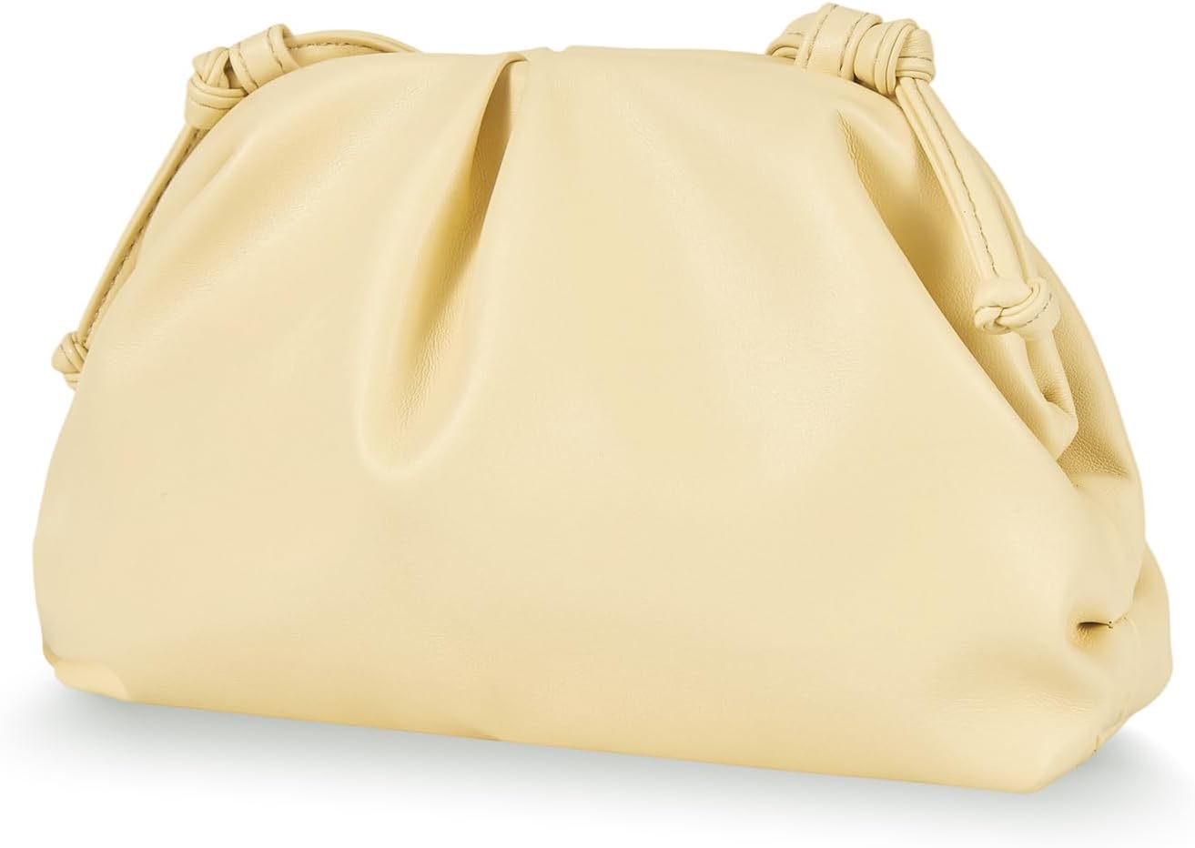 Huralona Dressy Pleated Vegan Leather Clutch Purse Super Soft Cloud Dumpling Clutch Bag for Women PU Evening Purse Handbag