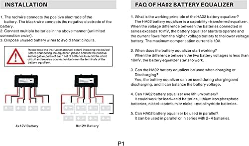 Miniatura 3 de Mazava HA02 Equalizador de batería Regulador de Voltaje Equalizador de Voltaje Equalizador para 4pcs Baterías Paralelo Conectadas en Serie para