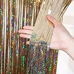 3.3 x 6.6 ft Foil Fringe Backdrop Curtains, Tinsel Streamers Party Decorations, Fringe Backdrop for Birthday, Baby Shower, Gender Reveal, Graduation (3, Champagne) - Image 2