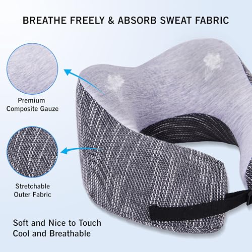 Image of Kenneth Cole Unisex U-Shaped Neck Pillow - Adjustable & Ergonomic Design Travel Pillow|Ultimate Comfort Neck Pillow Ideal for Cars, Trains, Home, Office, Long Flight|Full Surrounding & Soft Pillow