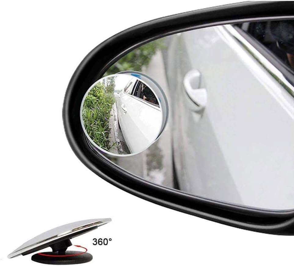 Blind Spot Mirrors - Waterproof Frameless 360°Rotatable Convex Rear View Mirror - Durable Side Mirror Blind Spot For Universal Cars, Vans, Trucks, Motorbike and More - 2 Pack