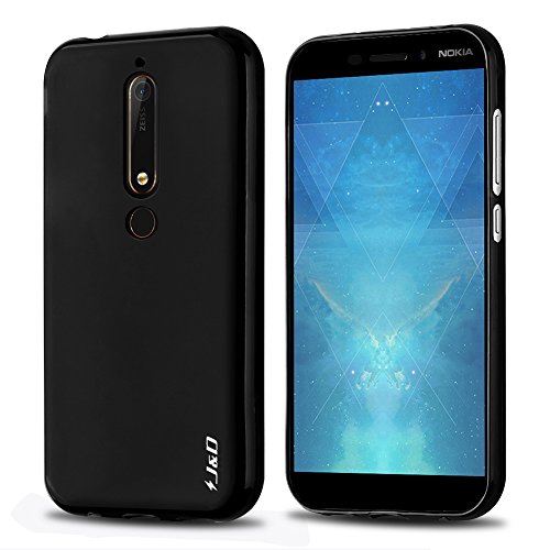 J&D Case Compatible for Nokia 6 2018 Nokia 6.1 Case, Drop Protection Slim Cushion Shockproof Protective TPU Slim Case for Nokia 6.1, Nokia 6 2018 Bumper Case, Not for Nokia 6 2017, Black