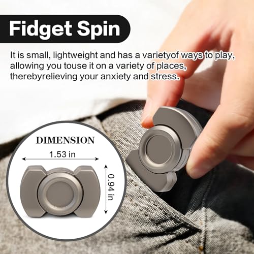 Image of 3-in-1 Fidget Toys Adults Kid: Spinner, Slider & Clicker - Magnetic Stainless Steel Bearing for Super-Stable Rotation - Stress Relief, Enhanced Focus, and Habit Breaking, Silver