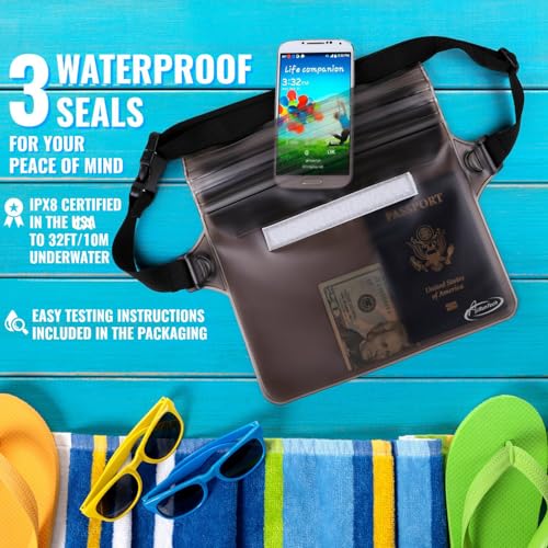 AiRunTech Riñonera Impermeable 2 Paquetes Azul y Rosa miniatura 3