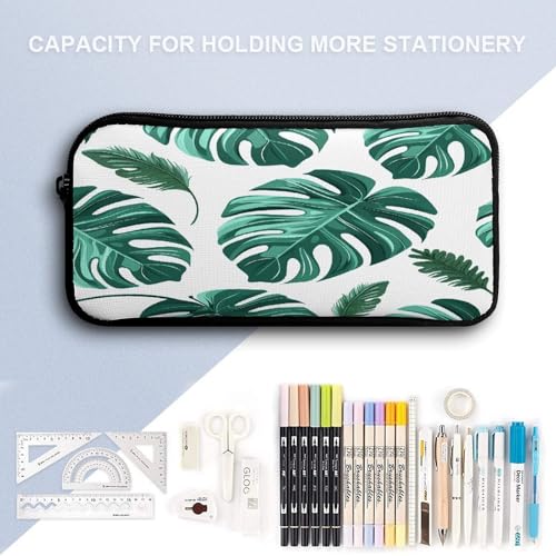 Printed Backpack With Lunch Pack Storage Box Case Cyan Palm Leaves 3pcs Lightweight Travel Backpack4