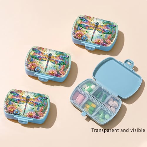 Image of ARTopet Diamond Art Painting Mini Storage Box with 6-Grid Creative Design Compact Portable Small Case for Purse Travel Daily (Dragonfly)