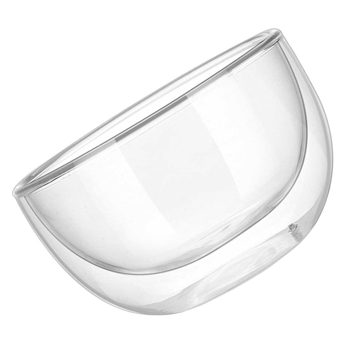 Housoutil 1pc Double Wall Bowl Non-breakable Glass Salad Bowl Suitable for Family Restaurant Easy to Clean