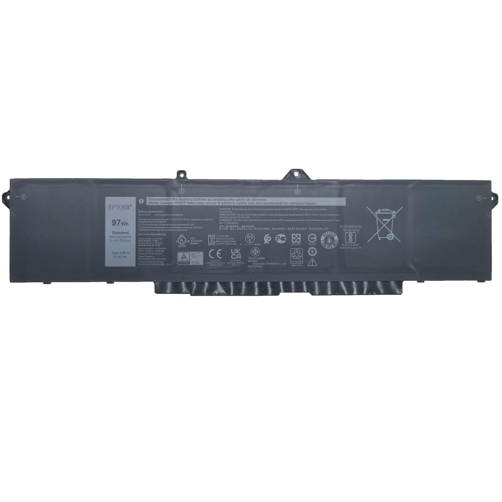 tookw2002！デル Amazon.com: EPYOBW 9JRV0 Laptop Battery 97Wh Compatible with