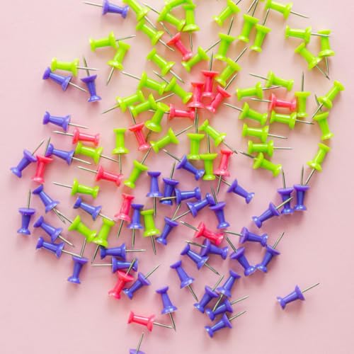 Alfinetes Para Mapas Tachinhas Tipo Taça 23mm 35 Unidades Tom Pastel (Rosa)