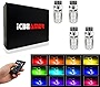 ICBEAMER 2 pack T10 168 194 Car Interior RGB LED Tail light Bulb W5W Marker Remote Control Dome Wedge License Plate Trunk Light Bulbs