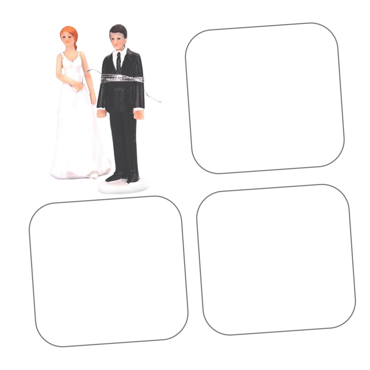 Cabilock Ensemble De 2 Décorations De Gâteau De Mariage Uniques en Résine Figurines Décoratives pour Couples Mariés Et Mariés pour Fête