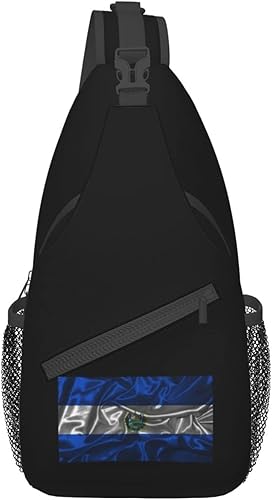 IMEEGIEN Silk Style Flag Of El Salvador Crossbody bag Women's Slouchy Chest Backpack Men's Travel Outdoor Sports Casual Crossbody