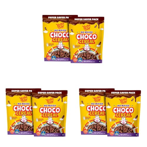 Image of Yogabar Multigrain Chocos Cereal for Breakfast, Zero Maida, Delicious Chocolate Chocos for Kids & Adults, Contains Jowar, Bajra, Ragi, Quinoa & Oats, 850g, Pack of 6