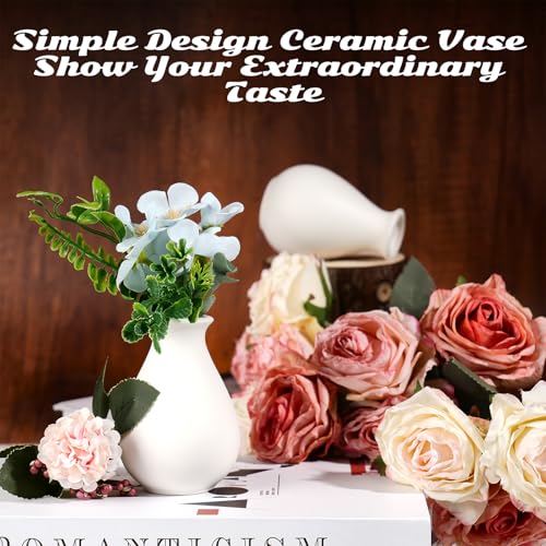 Vases en céramique blanches de transition Rainmae style épuré pour bureau