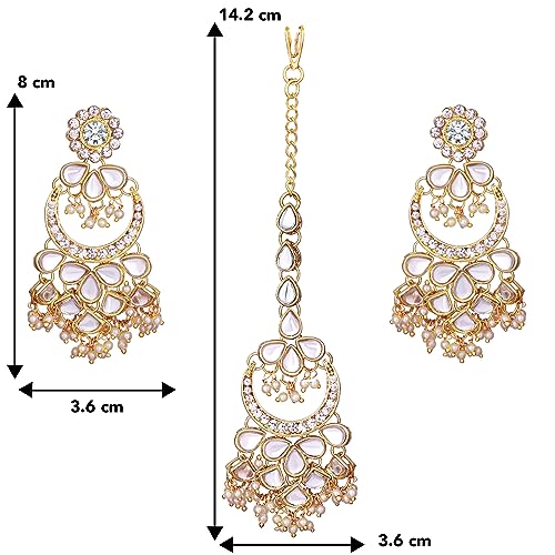 Image of Peora Kundan Faux Pearl Traditional Jewellery Set Gift for Women