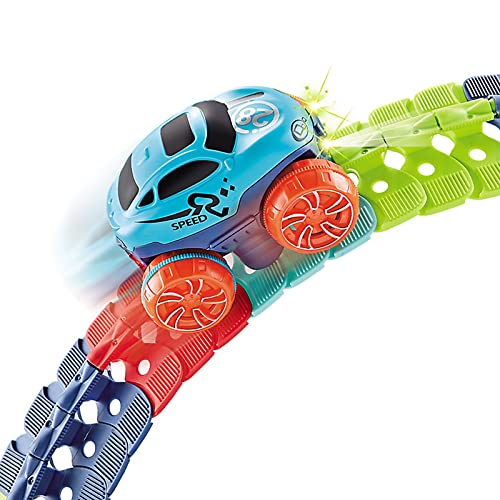 Crash Track STEM Race Track Kit - DIY Playset with 32 Pcs Accessories for Age 3-7 Boys & Girls (Excl. Car) - Thumbnail 6