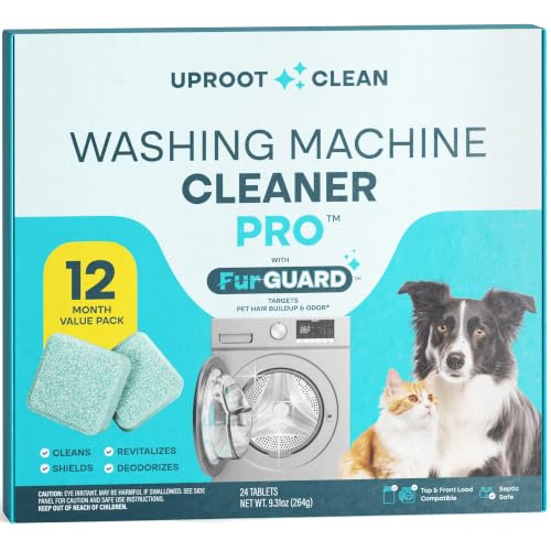 Uproot Clean Washing Machine Cleaning Tablets for Pet Owners, 24 Pack