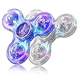 FIGROL Fidget Spinner, 2 Pack LED Light Up Fidget Toys Crystal Finger Toy Hand Fidget Spinners-Kids for Reducing Boredom ADHD, Anxiety(Blue& White)