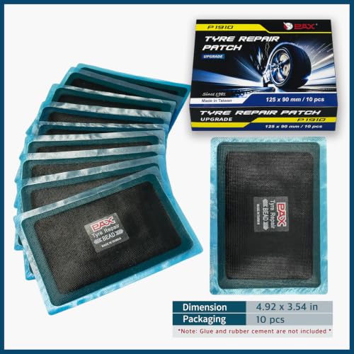 Image of PAX Upgraded Radial Tire Repair Patches 125x90mm / 4.92x3.54 Inch (10 Pack), 2-Layer Super Strong Nylon Fabric Heavy-Duty Puncture Fix for Truck & Car (Rubber Cement Required)