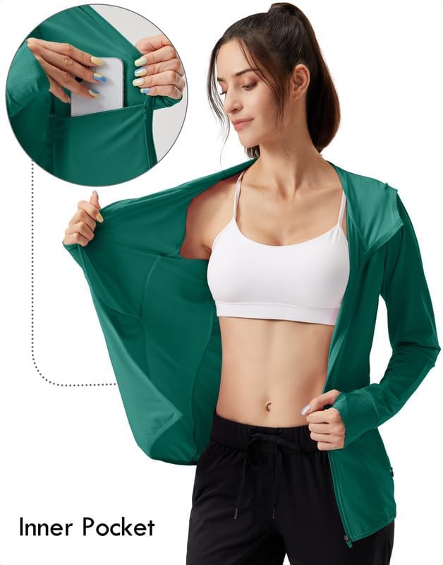 Soothfeel Women's UPF 50+ Sun Protection Hoodie Jacket Lightweight Long Sleeve Sun Shirt for Women with Pocket Hiking Outdoor - Image 4