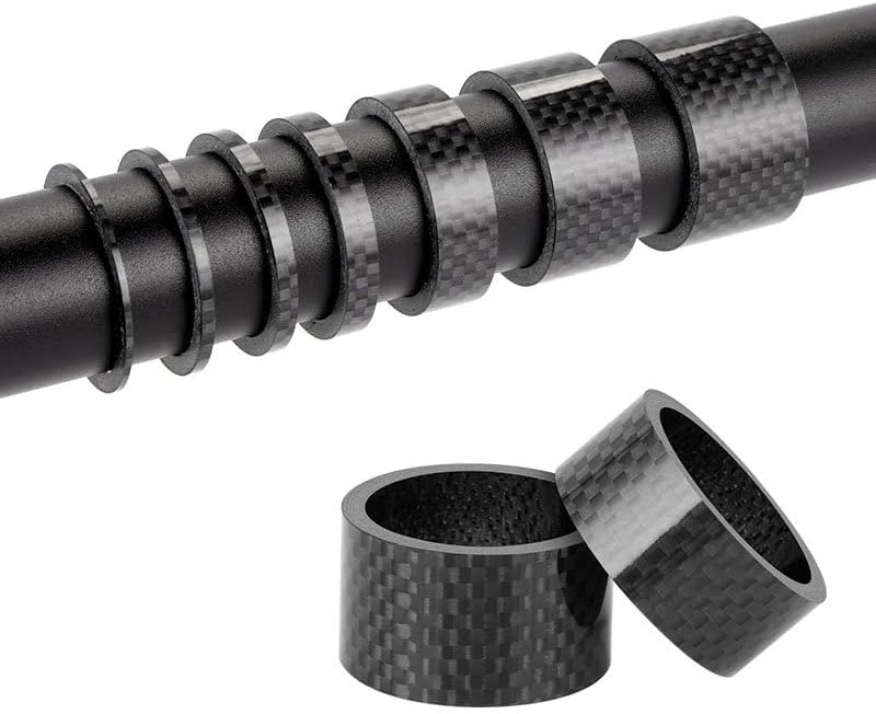 4/5pcs/set Bicycle Headset Washer Stem Spacer 3/5/10/15/20mm Carbon Fiber Bike Washer Spacing Pad Ring Kit for 28.6mm Front Fork for Bikes(1pc-10mm)