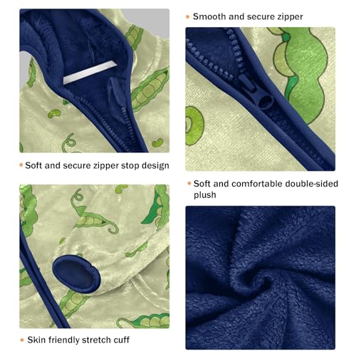 Pea Pods Soybeans Girls Fleece Jacket Girls Fall Jacket Girls Zip Up Hoodie Girls Sherpa Jacket 2-10T3