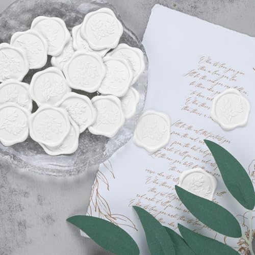 UNIQOOO Adesivos de lacre de cera - adesivos de selo de envelope de convite de casamento de eucalipt