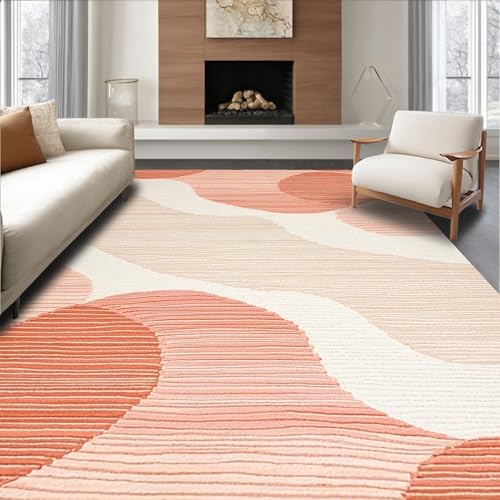 Tapete lavable coral 5'x7' antideslizante para sala