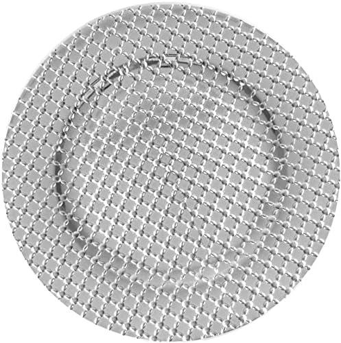 ChargeIt by Jay Charger Large 13” Set of 4 Decorative Service Plate for Home, Professional Fine Dining Perfect for Upscale Events, Dinner Parties, Weddings, Ban, Silver, Silver image 5