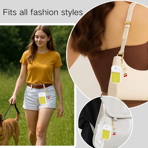 SAANG & JAT Hand Sanitizer Spray Case Compatible with Touchland, Silicone Holder Cherry Keychain for Touch Land Mist Case3