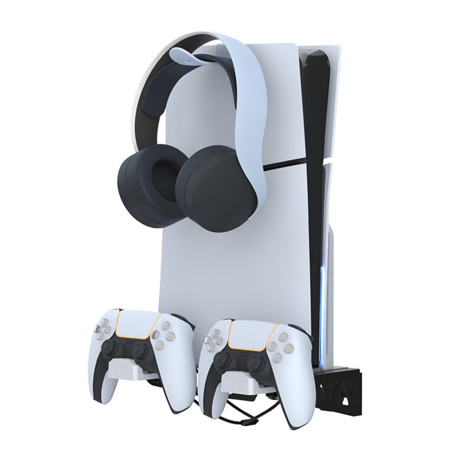 Soporte de almacenamiento multifuncional para consola de pared, soporte de ahorro de espacio con estación de carga y accesorios para colgar