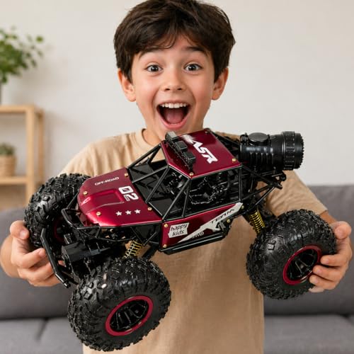 Image of Goyal's 4WD Remote Control Moka Rock Crawler Car with Spray Fumes Function, Off Road RC Car for Kids with LED Lights | Rechargeable Type-C, 2.4GHz - 300 Metres Remote Range