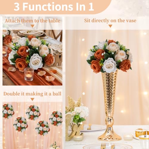 Image of NUPTIO Terracotta Flower Ball Centerpieces: Floral Arrangements for Fall