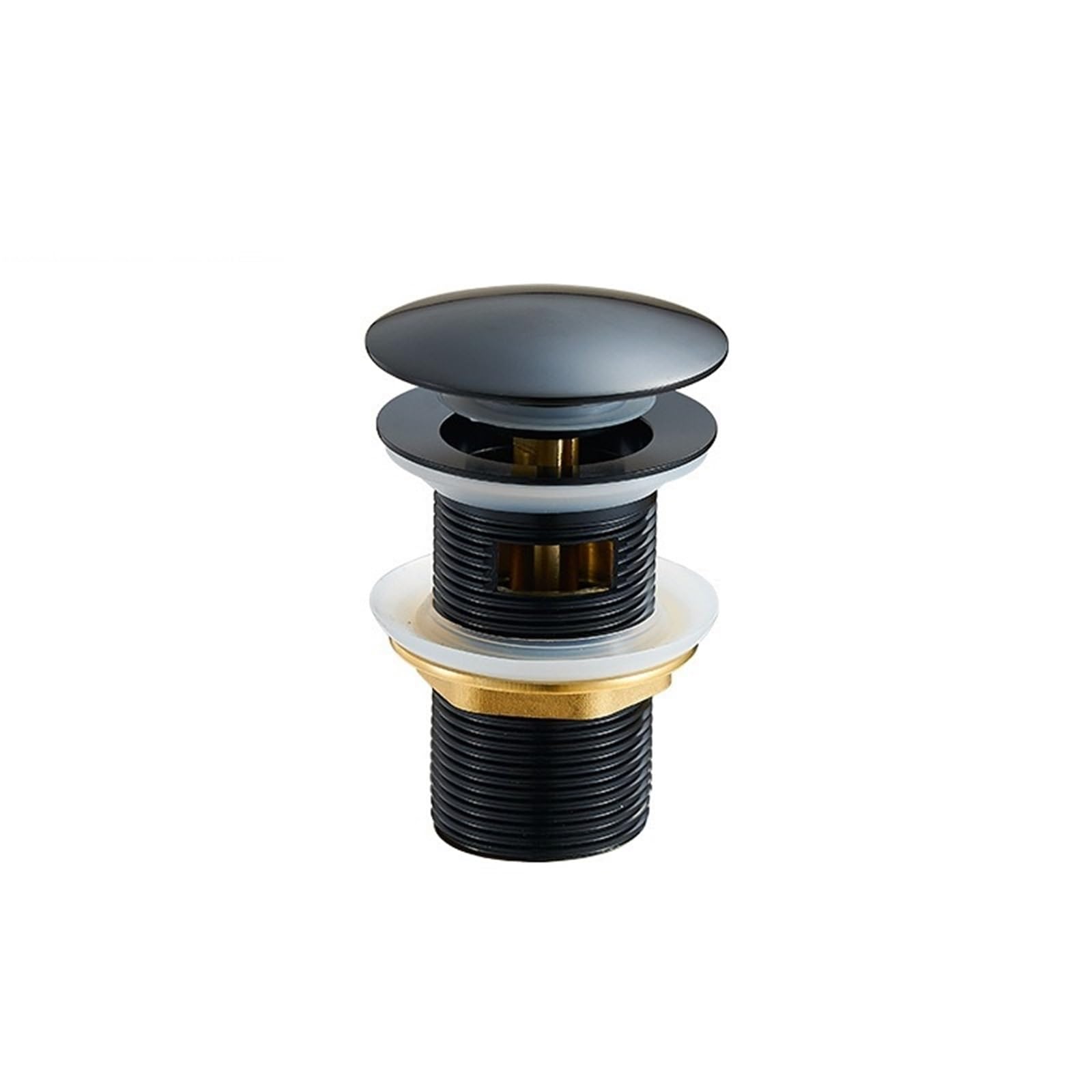 Rtbvghjik Black3 Gold Pop Up Drain Button Bathroom Sink Drainer Siphon Waste Stopper Wash Basin Faucet Accessory Washbasin Pipe Black For Bathroom Sinks(Black3)