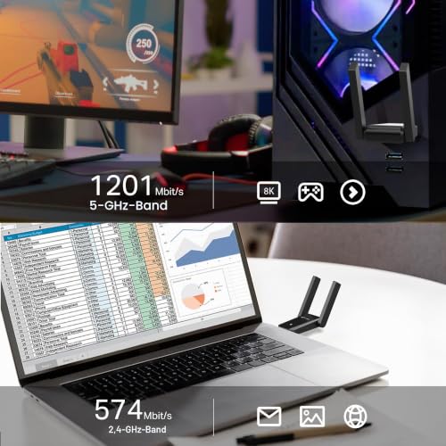 TP-Link Archer TX30U Plus Wi-Fi 6 WLAN Stick Für PC, AX1800 Dual Band Adapter, USB 3.0, MU-MIMO, 2- Hochleistungsantennen, WPA3… – Ansicht 6