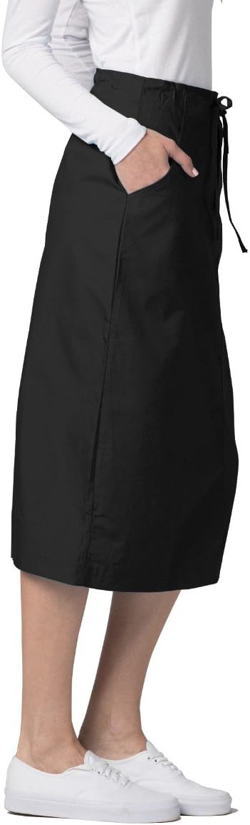 Adar Universal Scrub Skirts for Women - Mid-Calf Drawstring Scrub Skirt - Image 3
