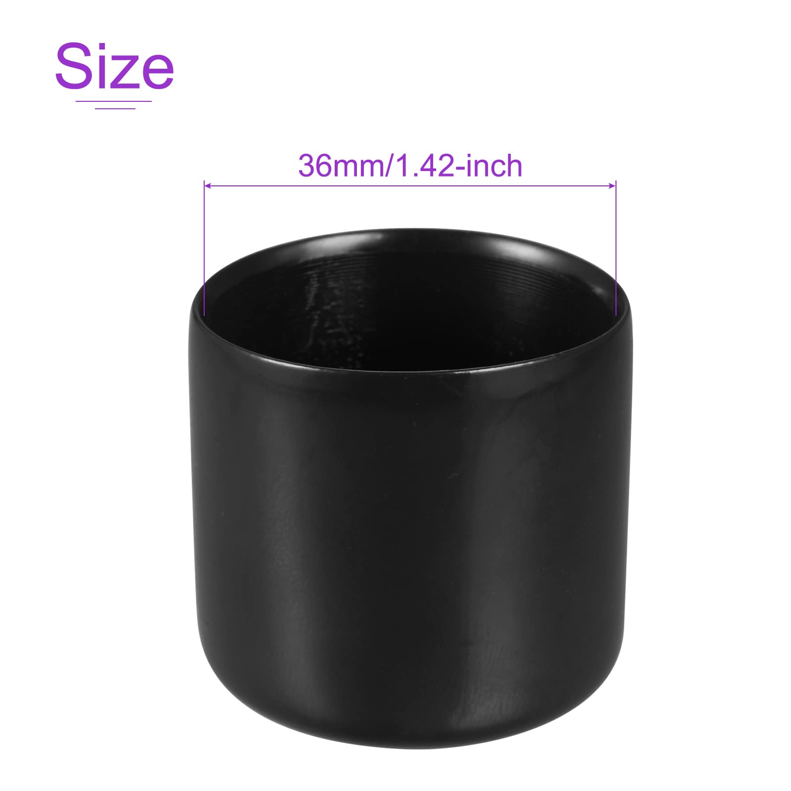 DMiotech 5 Pack 36mm ID Black Screw Thread Protectors Rubber End Caps Bolt Covers for Screw Bolt Furniture Pipe - Image 4