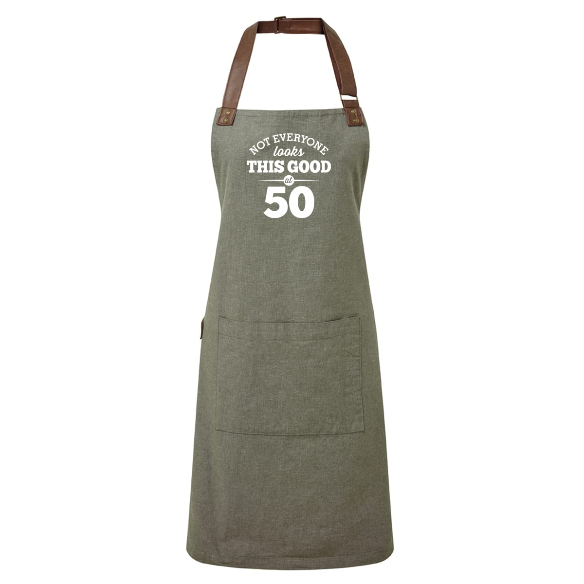 D Design Invent Print! 50th Birthday Gift Apron Kitchen Cooking Gift Keepsake for Men & Women Age 50 (Moss)