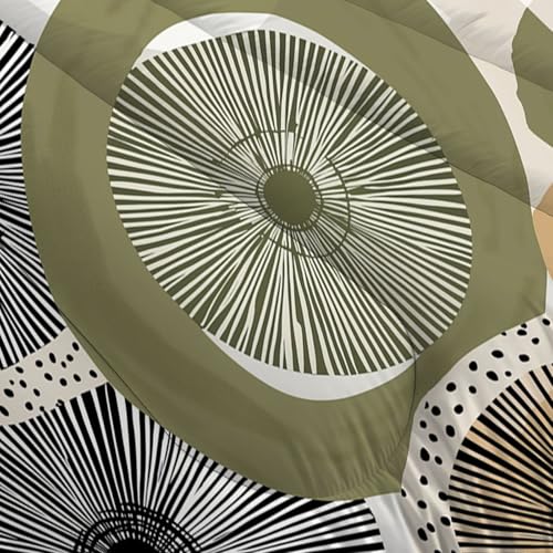 Couette géométrique vert olive abstrait en microfibre haut de gamme
