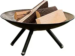 Lareira Externa Portátil a Lenha em Aço Carbono Rústico - Fogão a Lenha Portátil para Jardim com Fire Pit Externo, Design Decorativo(LAREIRA 35CM)