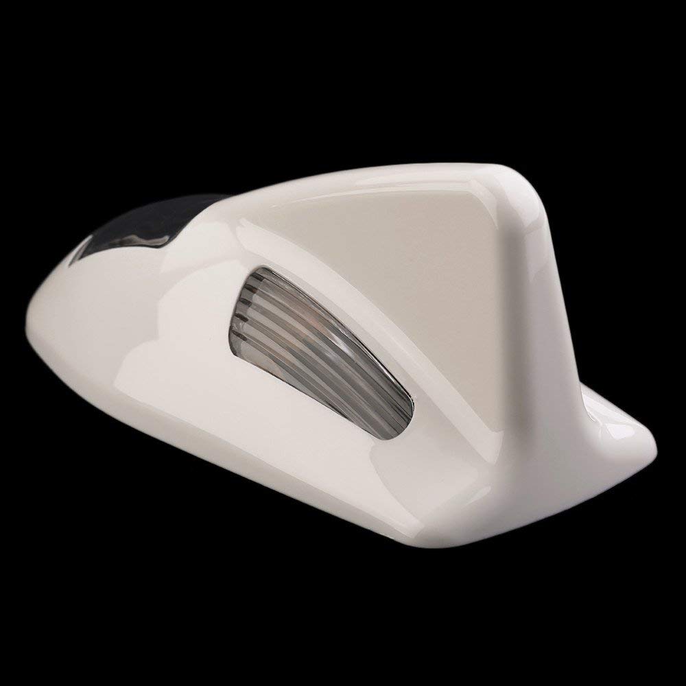 SEMAPHORE Solar Car Led Roof Spoiler Shark Fin Shape Car Antenna Decorative Lights Modifications(White) for Skoda Yeti