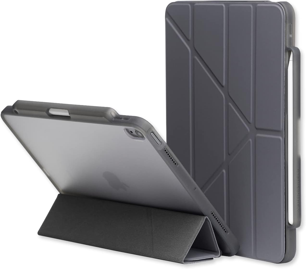 RHINOSHIELD Case for iPad Compatible with Apple iPad Air 4/5-10.9 inch/iPad Air M2/M3-11 inch Multi-Angle Stand, Detachable Magnetic Folio, Apple Pencil Holder, Drop Resistant - Ultimate Gray