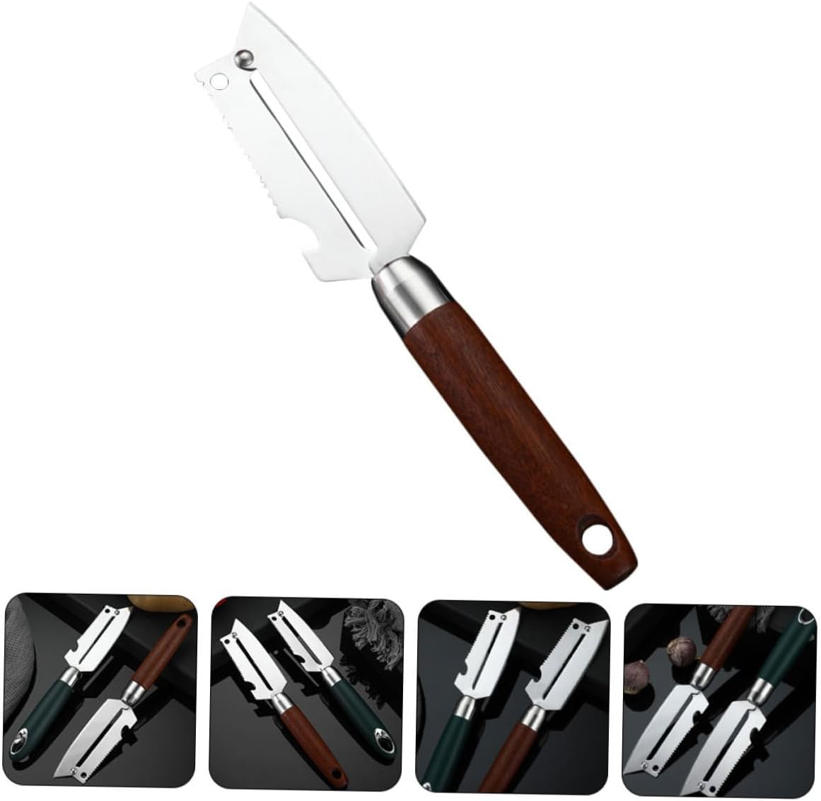 Stainless Steel Vegetable Peeler Carrot Potato Peeler Manual Fruit Parer with Bottle Opener Multipurpose Kitchen Tool for Cucumber Peeling and Fish Scale Removal