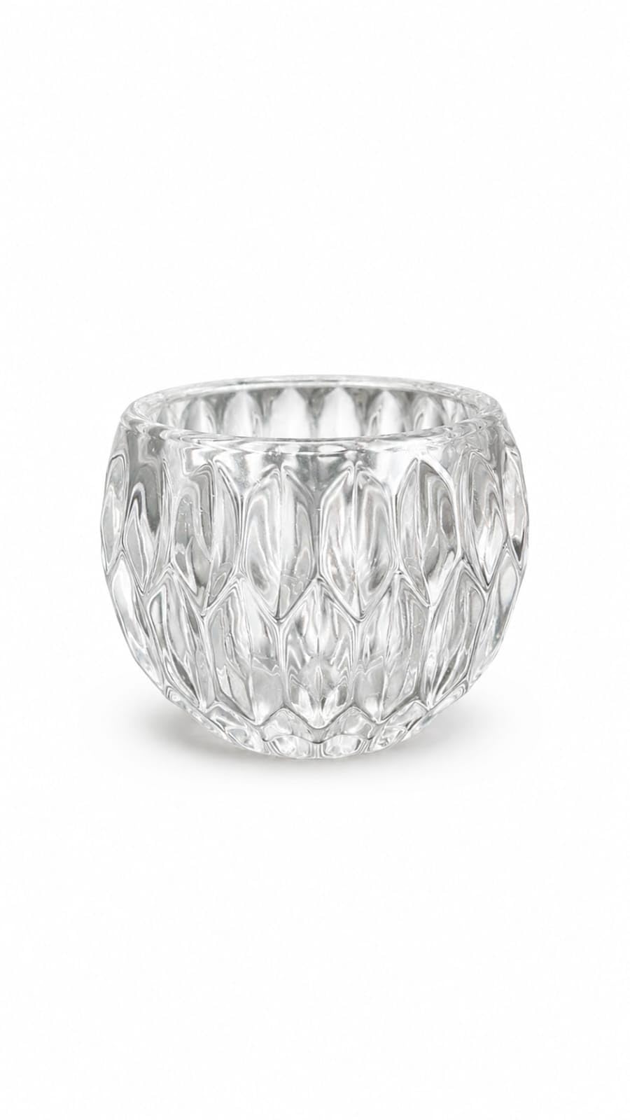 Clear Glass Vase with Embossed Leaf Patter | Embossed Design, Clear Glass-image-4