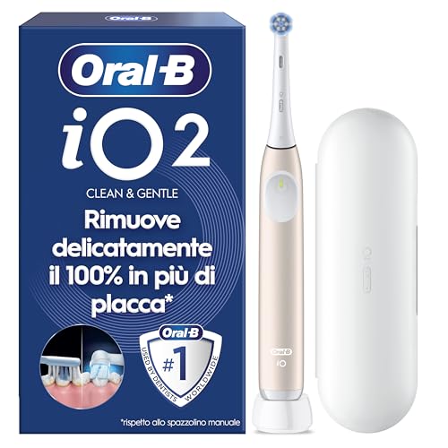 Oral-B iO 2 Spazzolino Elettrico, 1 Testina di Ricambio, Custodia, Rosa
