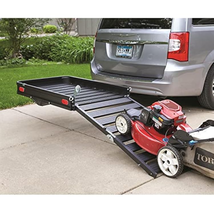 Guide Gear Vehicle Hitch Cargo Carrier, Pickup Truck Ramps Aluminum, Folding, 3-Position, Black
